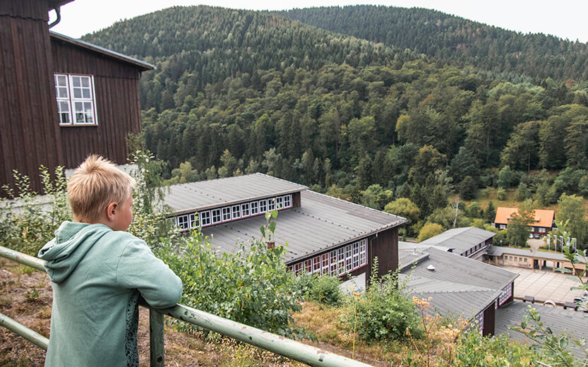 Sebastian overlooking the Rammelsberg Mine, Harz.