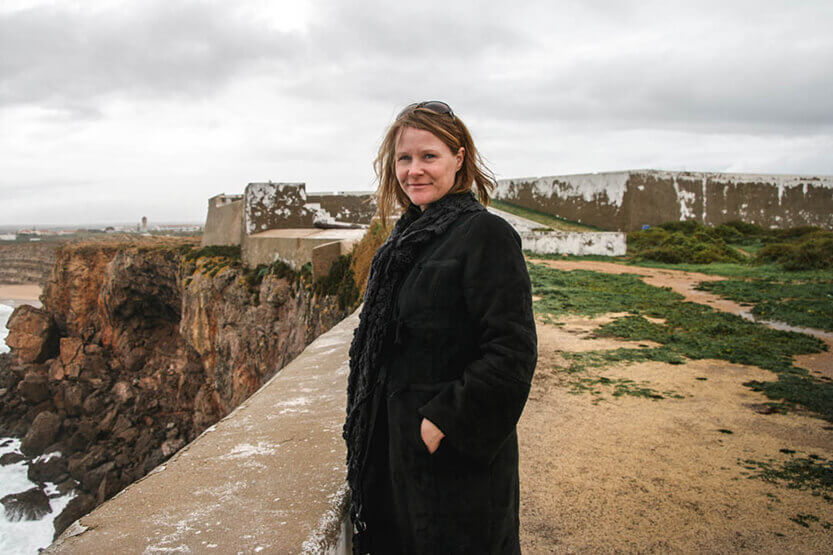 Lise (with Sebastian on the way) in Sagres, Algarve