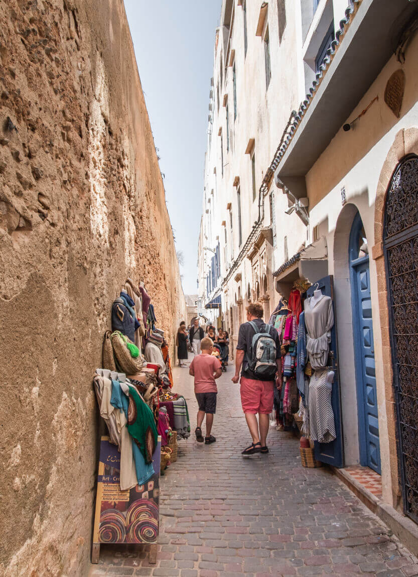 Small shops by the city wall