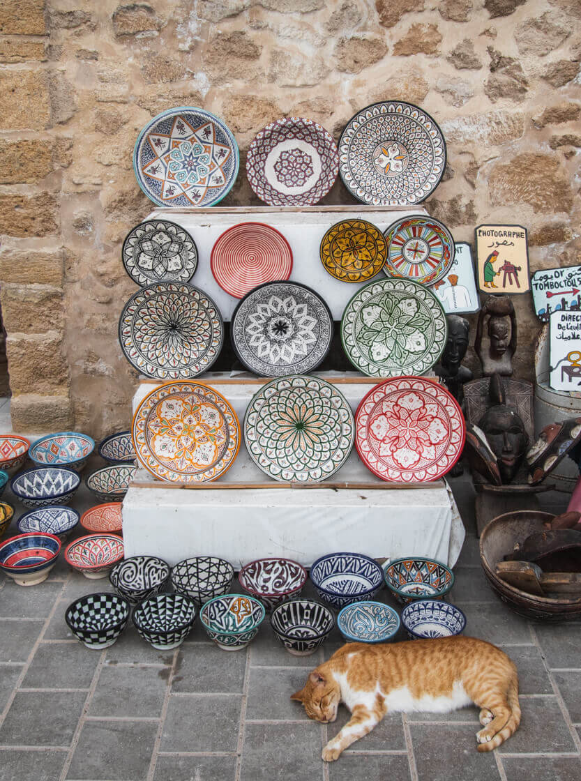 Beautiful Moroccan plates for sale in the souk