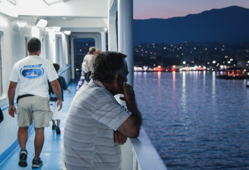 We weren’t the only ones who found it exciting to be on deck when the ferry docked at an island.
