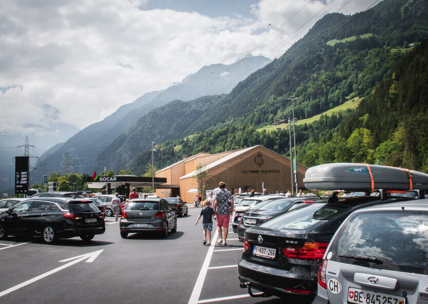 We stop at a Swiss rest area.