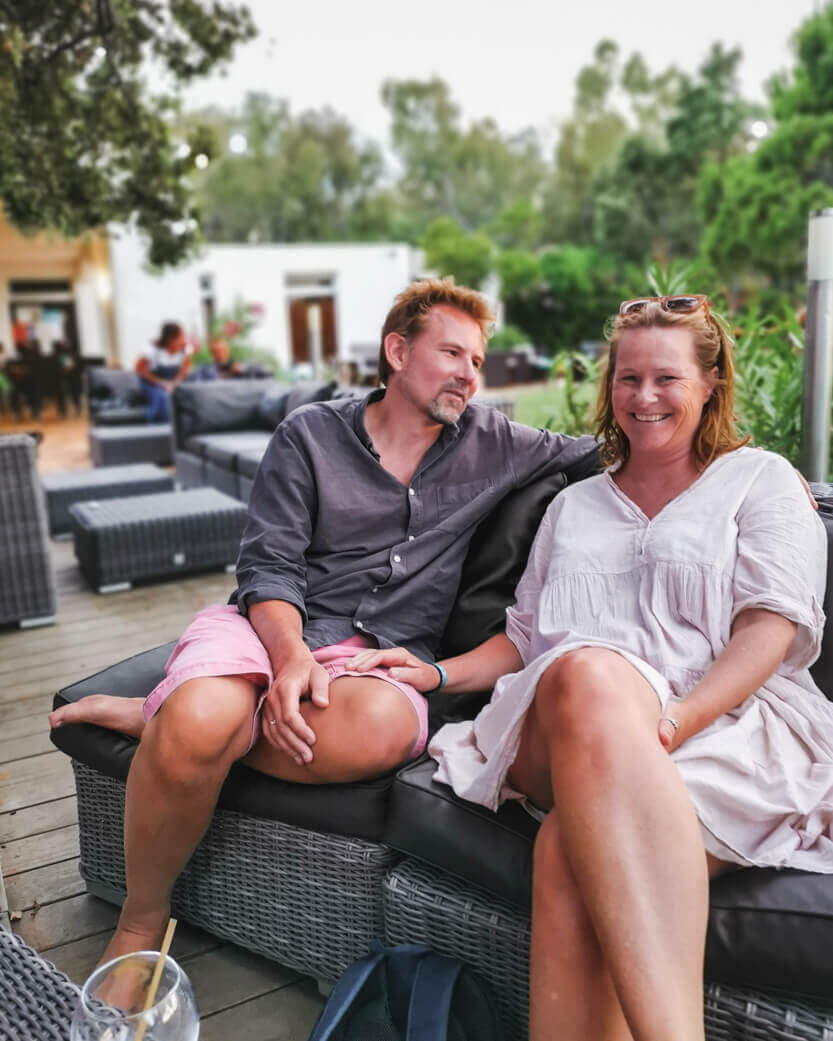Our last evening at Bagheera always ends with a visit to the restaurant, or as here, in the restaurant’s garden at Bagheera.