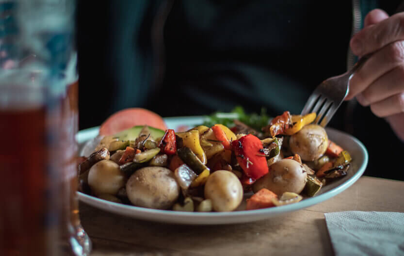 At Restaurant Luzifer in Schleswig, you can get great vegetarian food.