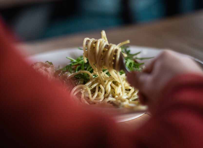 Pasta is always a safe bet with Sebastian.