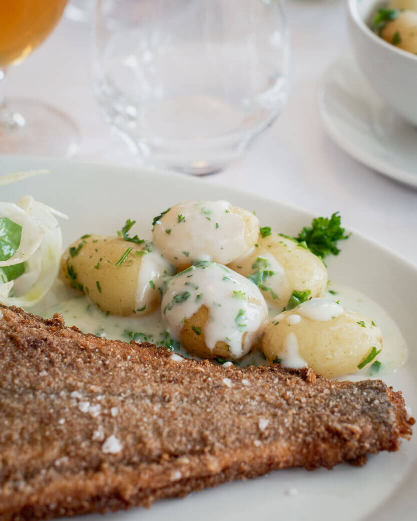 I chose a classic fried plaice — now that I was finally at Svinkløv Badehotel.