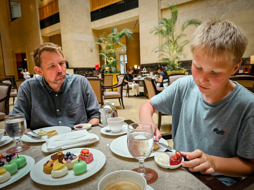 High tea at the Fullerton Hotel, Singapore.