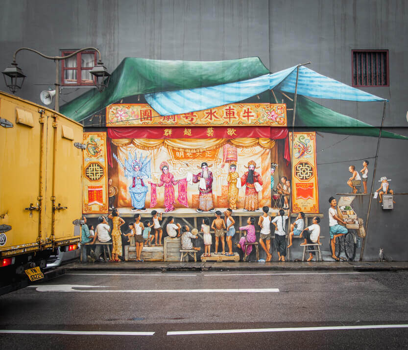 History is being painted on the walls in Singapore.