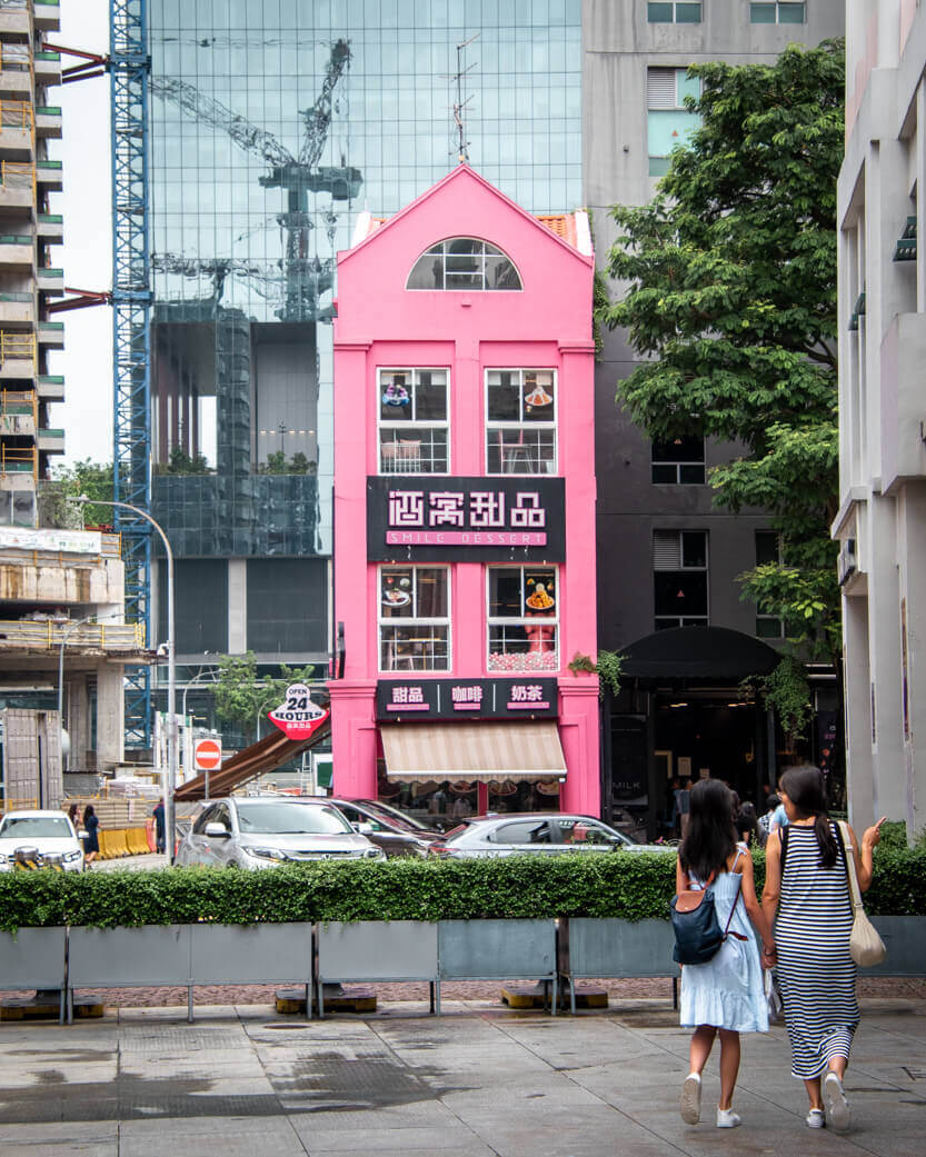 And suddenly, a pink house appeared in the middle of all the gray concrete