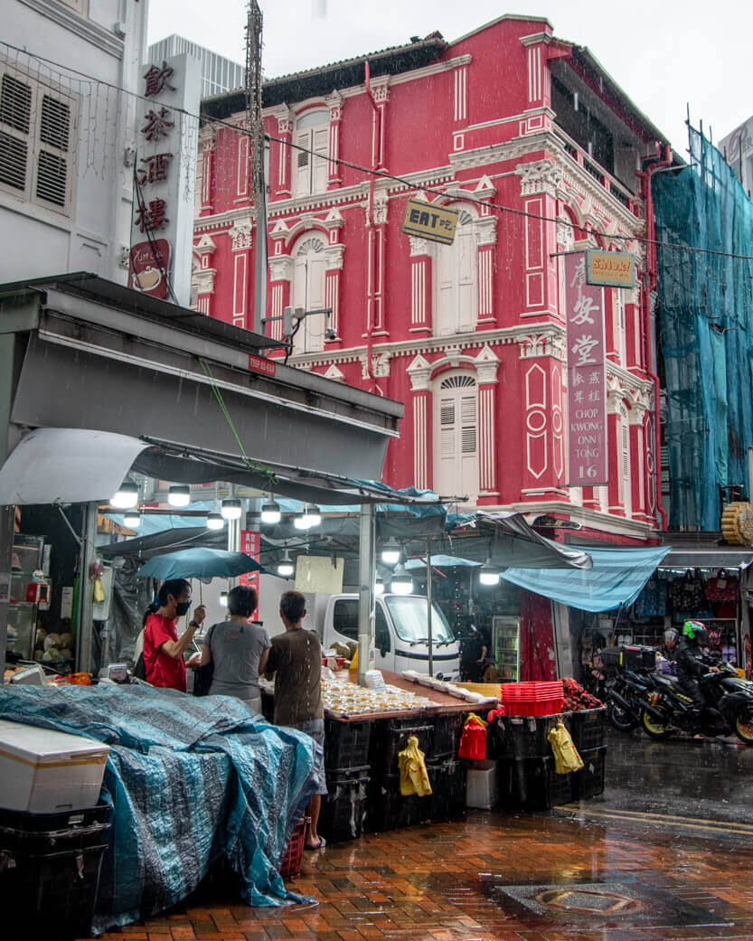 The many stalls hold strong even in the heaviest rain