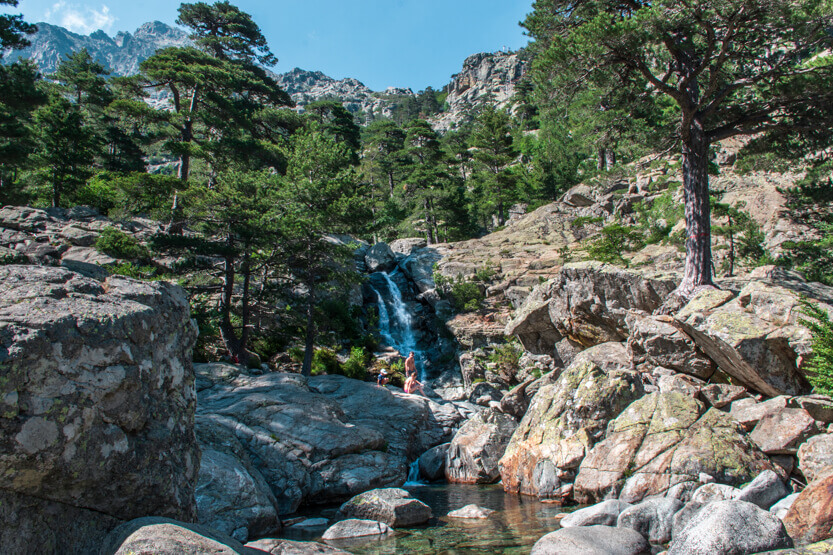 A refreshing dip in the Cascades des Anglais, Corsica