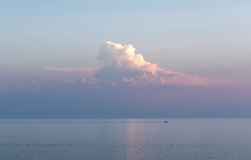 The most beautiful cloud over the Adriatic Sea, Croatia.