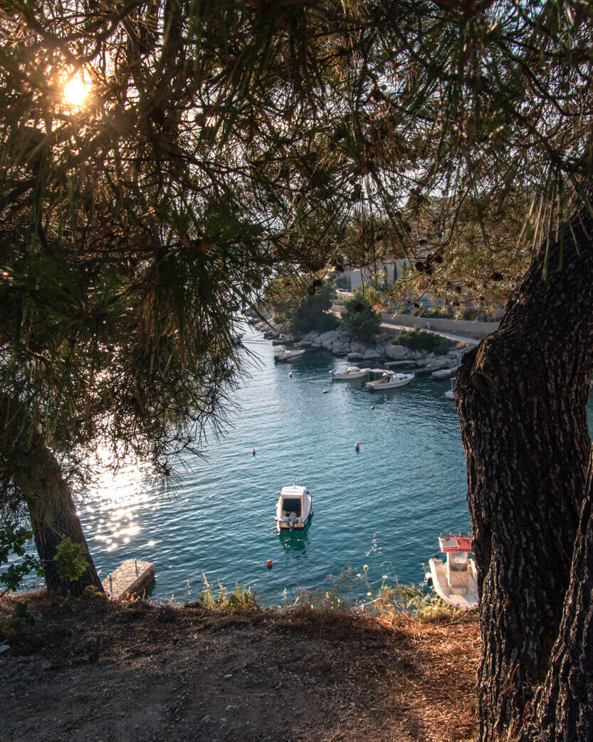 The sun’s last rays, Port Magistrala, Croatia.
