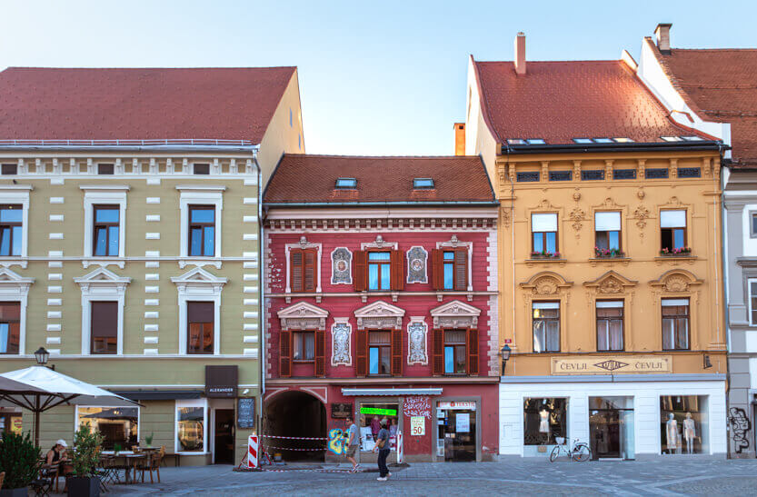 Beautiful old houses in Maribor, Slovenia
