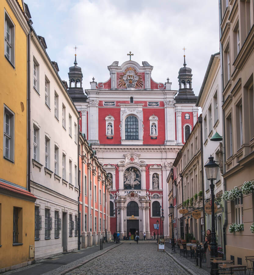 Beautiful buildings in the old town of Poznan, Poland